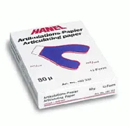 Бумага артикуляционная Hanel 80мкм 72 листа - U-образная форма. Цвет: синяя