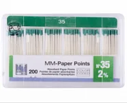 Бумажные абсорбирующие штифты для просушивания корневого канала перед пломбировкой Paper Points n35 2% (200 шт)