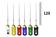 K-File Nitiflex 25мм №15/40 (6 шт), Dentsply Sirona - ручные файлы, каналорасширитель супергибкий из NiTi сплава, ассорти