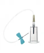 Игла-бабочка с держателем для флаконов для гемокультур, (safety 23Gx3/4 30 см, голубая, 0,6х19 мм)