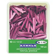 ТОР-1.187 Клинья деревянные толстые длинные (фиолетовые)100 шт.