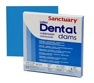 Коффердам Latex Dental Dams, голубой / средний, 152x152 мм, аромат мяты (36 шт), SANCTUARY