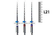 iRaCe 21мм №15-30 (3 шт), FKG - машинные файлы, ассорти R1-R3, стерильный блистер