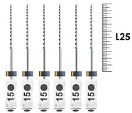 K-Flexoreamer ReadySteel 25мм №15 (6 шт), Dentsply Sirona - ручные файлы, расширители корневых каналов, в стерильном блистере