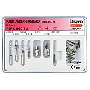 Radix Anker Standard Integral Set №1 - комплект титановых штифтов. Набор: 12 штифтов, пенетрационный дриль, алмазная внутрикан.фреза, спиральный бор, калибратор, ключ, мандрель, лентуло Dentsply