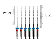 Mtwo 25мм, Ассорти (6 шт), VDW - тейпер, NiTi, WP 21, 1230025456 (10/04, 15/05, 20/06)