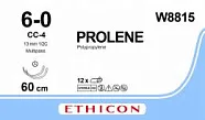 Prolene 6/0, нить 60 см, игла 13 мм х 2, СС 1/2 (12 шт) - нерассасывающийся шовный материал, синий, W8815