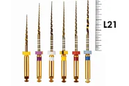 Gold-Taper 21мм ассорти (SX, S1, S2, F1, F2, F3), Геософт - машинный инструмент для обработки корневых каналов