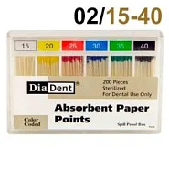 Абсорберы конусные 02 №15-40 (200шт.) DiaDent