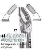 Щипцы для удаления резцов, клыков и премоляров нижней челюсти №13A, Surgicon
