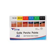 Штифты гуттаперчевые HTM .02, ассорти 15-40 (120 шт.), HTM Dent