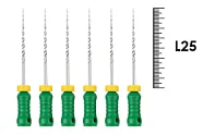 K-Flexofile Golden Medium ReadySteel 25мм №37 (6 шт), Dentsply Sirona - ручные файлы, каналорасширители, укороченный шаг, промежуточные размеры, стерильный блистер