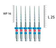 Mtwo 25мм, Набор (6 шт), VDW - тейпер, NiTi, WP 16 (25/06, 30/05, 35/04, 40/04, 25/07)