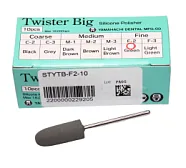 Силиконовый полир Twister Big для финишной обработки композитов Fine F-2 зеленый d=10мм, (10шт)