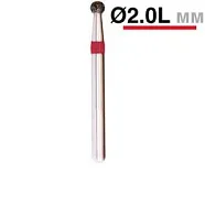 Бор алмазный 001.020L удлиненный шар FG d=020L (красный (1 шт.), МонАлиТ