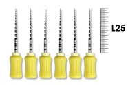 ProTaper Universal Hand use 25мм F1 (6 шт), Dentsply Sirona - ручные файлы, с прогрессирующей конусностью, желтые