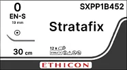 Stratafix Spiral PDS Plus 0, нить 30 см, игла 19 мм, кол. EN-S (1 шт) - рассасывающийся шовный материал, SXPP1B452