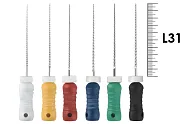 K-File ReadySteel 31мм №15-40 (6 шт), Dentsply Sirona - ручные файлы, каналорасширители, в стерильном блистере, ассорти