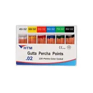 Штифты гуттаперчевые HTM .02, ассорти 45-80 (120 шт.), HTM Dent