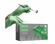 Перчатки Benovy нитриловые зеленые (100шт) M 