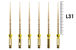 ProTaper Gold 31мм F1 (6 шт), Dentsply Sirona - машинные файлы, стерильные, желтые