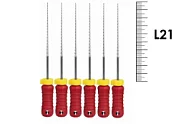 H-Files Еврофайл 21мм №25 (6 шт) - ручные файлы, каналорасширители
