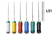 H-File Senseus 31мм №15-40 ассорти (6 шт), Dentsply Sirona - ручные файлы, каналорасширители, супергибкие, силиконовая ручка, стерильный блистер
