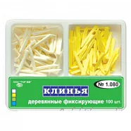 Клинья 1.080м деревянные 2-х типов (белые+желтые), 100 шт., (ТОР ВМ)