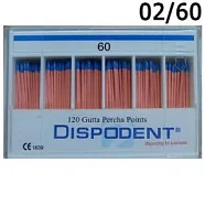 Штифты гуттаперчевые 02 №60 120шт.  Dispodent