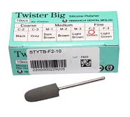 Силиконовый полир Twister Big для финишной обработки композитов Fine F-2 зеленый d=10мм, (10шт)