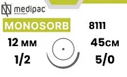 Моносорб 5/0, нить 45 см, игла 12 мм, кол. 1/2 (1 шт) - рассасывающийся шовный материал, 8111