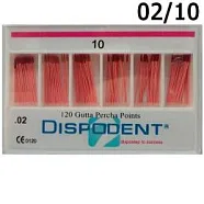 Штифты гуттаперчевые 02 №10 120шт.  Dispodent