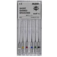 Short Barbed Broaches 21мм №6 (6 шт), Mani - пульпоэкстракторы ручные