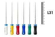 K-Reamer 31мм №15-40 (6 шт), Dentsply Sirona - ручные файлы, каналорасширители, нержавеющая сталь, ассорти