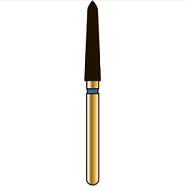 G879K торпедовидный с коническим торцом, длина 10 мм, ISO 021, хвостовик FG ISO 314, зернистость 150, черное кольцо (5 шт.), Diatech - бор алмазный