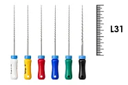 K-Reamer 31мм №15-40 (6 шт), Dentsply Sirona - ручные файлы, каналорасширители, нержавеющая сталь, ассорти