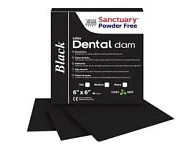 Коффердам Latex Dental Dams, черный / плотный, 152×152 мм (36 шт), SANCTUARY