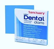 Коффердам Latex Dental Dams, голубой / средний, 152×152 мм (36 шт), SANCTUARY