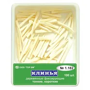 Клинья 1.182 деревянные тонкие, короткие (белые) 100шт (ТОР ВМ)
