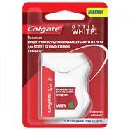 Зубная нить COLGATE Optic White Профилактика зубного налета , 25 м, 1 шт.
