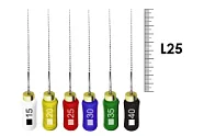 K-File Nitiflex 25мм №15/40 (6 шт), Dentsply Sirona - ручные файлы, каналорасширитель супергибкий из NiTi сплава, ассорти