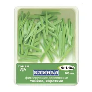 ТОР-1.183 Клинья деревянные тонкие короткие (зеленые.)100 шт.