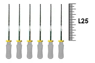 Flexofile Senseus 25мм №08 (6 шт), Dentsply Sirona - ручные файлы, каналорасширители, укороченный шаг, стерильный блистер