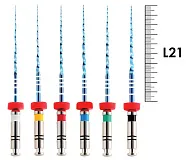 UltraFiles Blue (Heat Activation) 21мм .04 №15-40 ассорти (6 шт), Еврофайл - машинные файлы, никель-титан