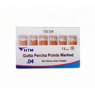 Штифты гуттаперчевые HTM .04, размер 15 (60 шт.), HTM Dent - с маркировкой