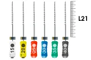 H-Files Dentsply Sirona 21мм №15-40 ассорти (6 шт) - ручные файлы, каналорасширители