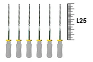 Flexofile Senseus 25мм №08 (6 шт), Dentsply Sirona - ручные файлы, каналорасширители, укороченный шаг, стерильный блистер