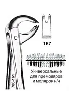 Щипцы №167, Surgicon - универсальные, для удаления премоляров и моляров нижней челюсти