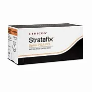 Stratafix Spiral PDO 4/0, нить 7+7 см, игла 19 мм, обр.реж. 3/8 (1 шт) - рассасывающийся шовный материал, двунаправл., фиолет., 2 иглы, puaRxafRfp