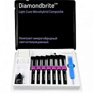 Diamondbrite Microhybrid kit - Набор (Микрогибридный композитный пломбировочный материал светоотверждаемый, VITA (7 шпр. х 4,5г, цвета: A2, А3, А3,5, В2, С2, D2, Универсальный опак + протравка 4г, бонд 5мл)
